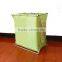 Household Rolling Triple Sorter Laundry Hamper with Black Polyester Bags, Satin Silver Frame