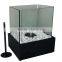 Decorative Square Table Top Iron Metal &glass Bio Ethanol Fireplace