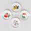 Set of 4 7inch Dessert Plate, Porcelain with Decal Printing