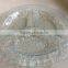 3 partition plate , round clear glass plate , nut plate , candy dishes