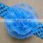 CF0802 Wholesale handmade mesh ribbon satin flower baby girl hair bands