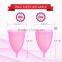 Free Sample Six Colors Reusable Big Size Medical Silicone Menstrual Cup