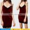 Latest simple western one piece design spaghetti straps v neck choker lace velvet mini party dresses for girls of 18 years old