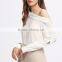 Wholesale New Fashion Long Sleeve One Shoulder Women Asymmetric Flodover Shoulder Wide Cuff Blouse