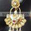 PEARL Dangler gold tone dangler POLKI EARRINGS