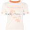 MGOO Custom Slim Fit Women's T Shirt With Contrast Binding Screen Print Rose Pattern T-shirt Wholesale China