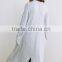 Women's side pockets open front extra long cardigan abaya with high quality