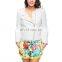 CHEFON White Zip Closure and Pockets Long Sleeve Jacket,fit Jacket,ladies Jacket Manufacturer