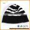 winter type knit striped beanie hat