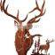 rusted corten steel laser cut metal deer decoration