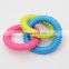 Thread three-link three-color ring chew dog toy bite-resistant dog chew toy pet tpr toy