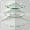 Modern wall mounted wall bathroom corner tempered glass for shelf