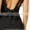 Wholesale Sexy Backless Double Strap Black Chiffon Playsuit for Women And Lady OEM