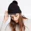 Mongolian Cashmere Fur Pom Ball Beanie Hat