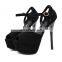 Sexy Suede Solid High Heels Platform Pumps With Ankle Strap Women's Sandals Shoes