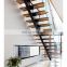 Sectional Wood Color Stairs Interior Staircase With Oak Tread&Stringer Carbon Steel Keel With Railings