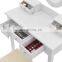 White 10 led lights mirror nordic dressing table bedroom modern with stool