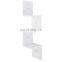 White  Wall Mount Bookcase Storage Organizer 3 Tier Zig Zag Floating Corner Shelf