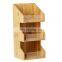 Coffee Condiment Tea Bag  Caddy Organizer 3-tier Bamboo Desktop Organizer Office Storage Display Rack