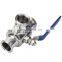 2'' 316 Stainless Steel Sanitary Quick install 3 Way Manual Ball Valve with Handle