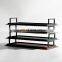 modern restaurant hotel rectangular nordic decoration metal handle leather tray