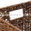 Custom natural wicker storage bins baskets foldable storage basket with wire frame Foldable Storage Basket