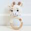 Cuties Knitted Amigurumi Crochet Giraffe Doll Set Baby Gift Wooden Teether Ring Kid's Toy Vietnam Supplier Cheap Wholesale