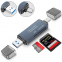 Mini Size Aluminum Alloy 3 in 1 Type-C Micro OTG USB 3.0 Smart Card Reader Support SD/TF card for Macbook/Phone/Tablet