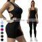 Sexy Racer Back Hollow Out Jumpsuits Custom Rompers Gym Fitness Workout Bodysuit Seamless One Piece Yoga Jumpsuit For Women