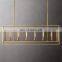 Custom Beckman Rectangular Glass Lampshade Industrial Metal Brass Chandelier Living Room Hotel Home Ceiling Lighting