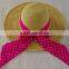 Lady's fashion straw floppy hat with bowknot