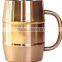 Passed FDA, CA65 Double Wall Barrel Shaped Stainless Steel Beer Mug 18oz/copper plating beer mug