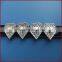 Produce Pave Heart Charms Wholesale DIY Wearing Slide Heart Shaped Accessory