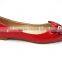 pointed toe women flat shoes with Butterfly Knot and golden button