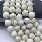 2.0mm Large Hole Hot Selling Round Matte White Turqoise Gemstone Loose Beads Approximate 15.5 Inch