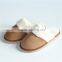Woman microsuede cement indoor slipper