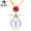 silver jewelry 8.5--9mm white best gift natural akoya pearl pendant for women