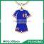 China Supplier blank souvenir jersey custom printed two sided key holder