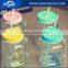 glass drinking tumbler with lid, clear glass mason jar