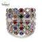 Classic style jewellry crystal fashion diamond ring gemstone jewelry for bride made in china