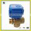 3 way brass electric water diverter valve for auto equipment, solar water system water heater, air condition