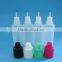 White LDPE eye dropper bottle with childproof cap, e-liquid oil dropper bottle
