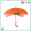 good quality promotion windproof orange fabric wood straight umbrella