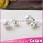 Fashion silver double sided freshwater pearl earring
