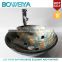 Mosic Design 12mm Thickness Tempered Glass Round Shaped Space Saving Corner Wash Basin for Dining Room