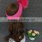 Fashion Knit Headband Pattern Raccoon Fur Pompom Wool Knitted Winter Headband For Women