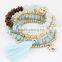 Latest design fashion bohemian multirow beaded tassel beacelet