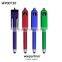 Colorful Functional Plastic Roller Point Pen with Rubber Tip