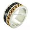 Black plated men stainless steel ring wholesale custom jewelry ring