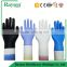 Finger embossed dark blue powder free disposable nitrile gloves with CE/ISO certification